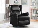 Black Oversized Swivel Accent Chair Reclining Swivel Accent Chair for Living Room Faux