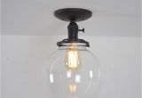 Black Semi Flush Mount Ceiling Light 8 Inch Globe Ceiling Mounted Light Fixture Semi Flush Mount Matte