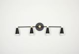 Black Vanity Light Fixtures Wall Sconce Vanity 4 Light Wall Sconce Black and Brass Gold 4 Bulb
