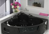 Black Whirlpool Bathtub 157cm Whirlpool Bathtub Wall Corner Black Air Massage