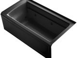 Black Whirlpool Bathtub Kohler Archer 5 Ft Acrylic Right Drain Rectangular Alcove