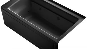 Black Whirlpool Bathtub Kohler Archer 5 Ft Acrylic Right Drain Rectangular Alcove