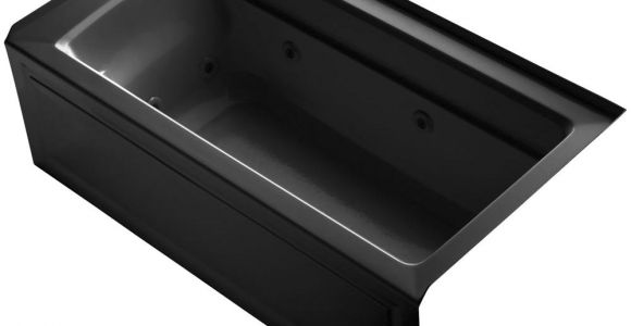 Black Whirlpool Bathtub Kohler Archer 5 Ft Acrylic Right Drain Rectangular Alcove