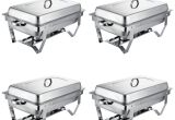 Black Wire Chafing Dish Rack forkwin Chafer Buffet 4 Pack Chafer Set 9l Chafting Dish Foldable