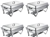 Black Wire Chafing Dish Rack forkwin Chafer Buffet 4 Pack Chafer Set 9l Chafting Dish Foldable