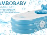 Blow Up Baby Bathtub New Inflatable Bath Tub Portable Camping with Pump Blow Up