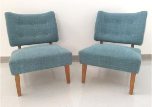 Blue Accent Chair toronto Vintage Kroehler Teal Blue Accent Slipper Chairs A Pair