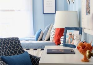 Blue and orange Living Room Layers Of Navy Blue White and Pops Of orange are Speckled