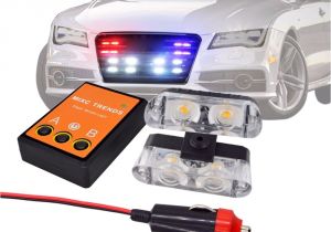 Blue Lights for Firefighters High Brightness 12v 2×2 4led Red Blue Yellow Car Police Strobe Flash
