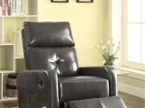 Bobs Furniture Recliner Chairs Coaster Gray Leatherette Swivel Glider Recliner with Built In