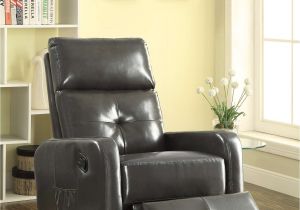 Bobs Furniture Recliner Chairs Coaster Gray Leatherette Swivel Glider Recliner with Built In