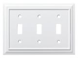 Brainerd Light Switch Covers Shop Brainerd Architectural 3 Gang Pure White Triple toggle Wall