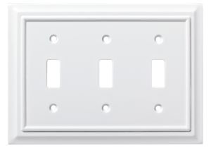 Brainerd Light Switch Covers Shop Brainerd Architectural 3 Gang Pure White Triple toggle Wall