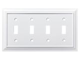 Brainerd Light Switch Covers Shop Brainerd Architectural 4 Gang Pure White Quad toggle Wall Plate