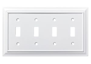 Brainerd Light Switch Covers Shop Brainerd Architectural 4 Gang Pure White Quad toggle Wall Plate