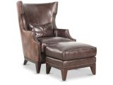 Brown Leather Accent Chair with Ottoman Nailhead Accented Leather 34" Chair with Ottoman In Brown