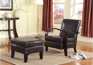 Brown Leather Accent Chair with Ottoman Wonda Brown Bonded Leather Accent Arm Chair with Ottoman