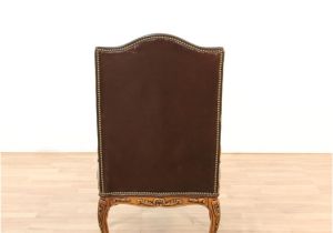 Burgundy Leather Accent Chair Leather Burgundy Carved & Studded Accent Chair 1