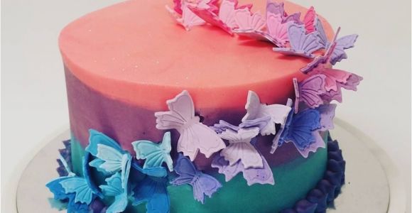 Cake Decorating Shops Near Me Smooth Three Colour with butterfly Scatter Cabinet Cakes