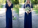 Cap Sleeve Bridesmaid Dresses Floor-length 2018 Country Bridesmaid Dresses Hot Long for Weddings Navy Blue