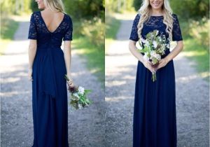 Cap Sleeve Bridesmaid Dresses Floor Length 2018 Country Bridesmaid Dresses Hot Long for Weddings Navy Blue