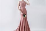 Cap Sleeve Bridesmaid Dresses Floor-length Elegant Long Mermaid Blush Brown Bridesmaid Dresses One Shoulder