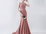 Cap Sleeve Bridesmaid Dresses Floor-length Elegant Long Mermaid Blush Brown Bridesmaid Dresses One Shoulder