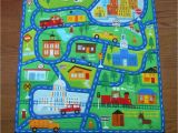 Car Rugs for toddlers This Large Quilted Play Mat Of A town Scene Will Provide Hours Of