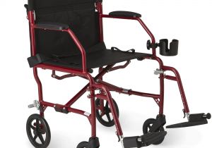 Carex Transport Chair Walmart Medline Ultralight Transport Wheelchair with 19 X 16 Seat Red