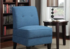 Caribbean Blue Accent Chair Shop Handy Living Engle Caribbean Blue Linen Armless Chair