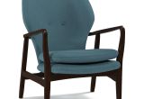 Caribbean Blue Accent Chair with Caribbean Blue Upholstery Peted with A button Back