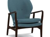 Caribbean Blue Accent Chair with Caribbean Blue Upholstery Peted with A button Back