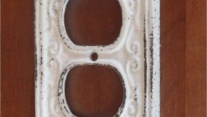 Cast Iron Light Switch Cover Antique White Decorative Electrical Outlet Plate Plug In Cover