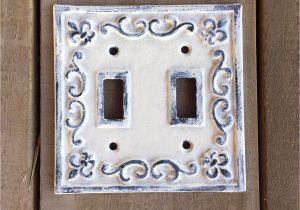 Cast Iron Light Switch Cover Distressed Painted Cast Iron Double Swith Plate by Truenorthhome On