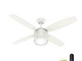 Ceiling Fan with Night Light Hunter Seahaven 52 In Led Indoor Outdoor Fresh White Ceiling Fan