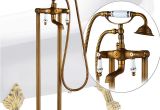 Ceramic Freestanding Bathtub Antique Brass Freestanding Bathtub Faucet Set Dual Ceramic