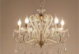 Chandelier Glass Beads Garwarm 5 Lights Vintage Crystal Chandeliers Ceiling Lights Crystal