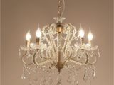 Chandelier Glass Beads Garwarm 5 Lights Vintage Crystal Chandeliers Ceiling Lights Crystal