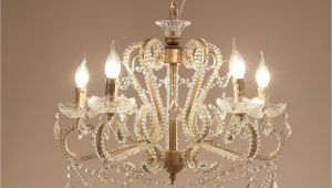 Chandelier Glass Beads Garwarm 5 Lights Vintage Crystal Chandeliers Ceiling Lights Crystal
