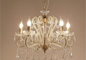 Chandelier Glass Beads Garwarm 5 Lights Vintage Crystal Chandeliers Ceiling Lights Crystal