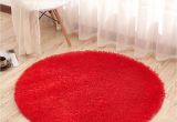 Cheap Big Fur Rugs Fashion Red Floor Mats Modern Shaggy Round Rugs Carpets Long Hair