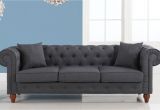 Chesterfield sofa Gray Stratford Classic Grey Fabric Chesterfield sofa In Dark Grey 399