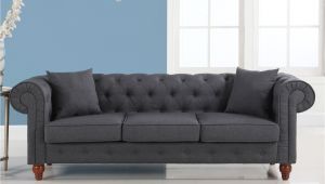 Chesterfield sofa Gray Stratford Classic Grey Fabric Chesterfield sofa In Dark Grey 399