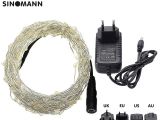 Christmas Light Adapter Led String Lights 10m 33ft 100led 5v Usb Powered Outdoor Warm White