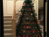 Christmas Tree Shaped Wine Rack This is Made with A Ladder and Boards Screwed to the Steps and