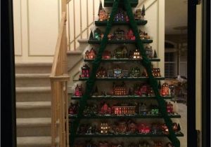 Christmas Tree Wine Bottle Display Rack This is Made with A Ladder and Boards Screwed to the Steps and