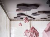 Circle Chairs that Hang From the Ceiling the Contemporary Pink Light Fixtures Hanging From Honeycomb Details