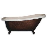 Claw Foot Bath Garden Acrylic Slipper Clawfoot Tub Faux Copper Finish Rustic
