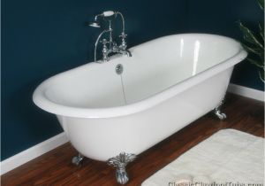 Claw Foot Bath Yellow 67" Cast Iron Double Ended Clawfoot Tub