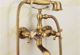 Claw Foot Bathtub Antique Clawfoot Tub Faucet Wall Mount Two Handle Antique Brass